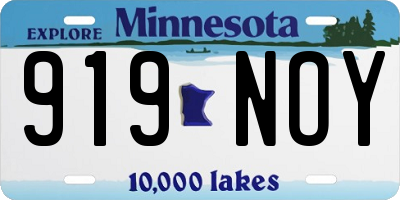 MN license plate 919NOY