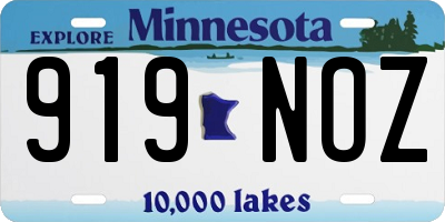 MN license plate 919NOZ