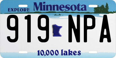 MN license plate 919NPA