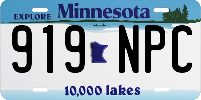 MN license plate 919NPC