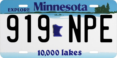 MN license plate 919NPE