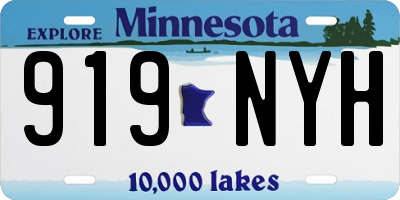 MN license plate 919NYH
