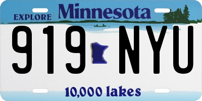 MN license plate 919NYU