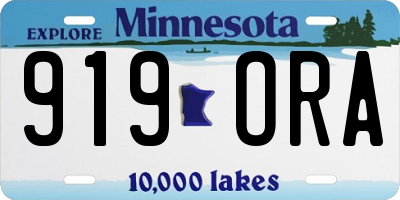 MN license plate 919ORA