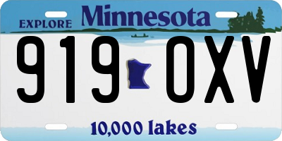 MN license plate 919OXV