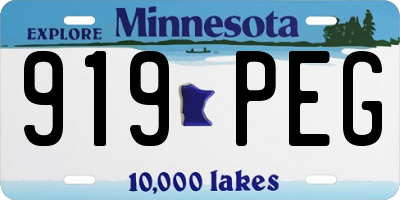 MN license plate 919PEG