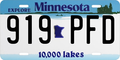 MN license plate 919PFD