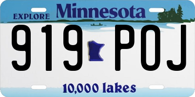 MN license plate 919POJ