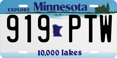 MN license plate 919PTW