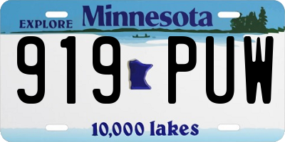 MN license plate 919PUW