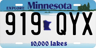 MN license plate 919QYX