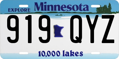 MN license plate 919QYZ