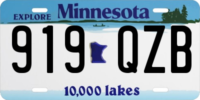 MN license plate 919QZB