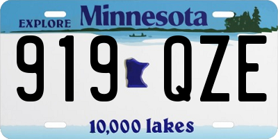 MN license plate 919QZE