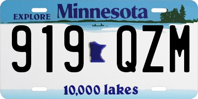 MN license plate 919QZM