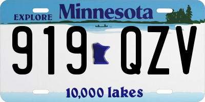 MN license plate 919QZV