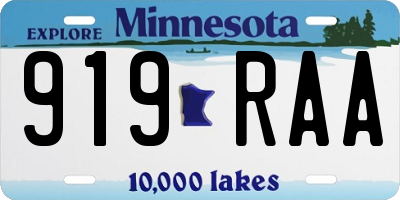 MN license plate 919RAA