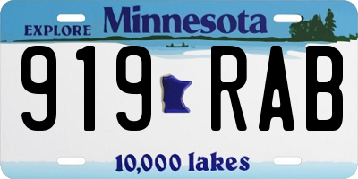 MN license plate 919RAB