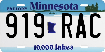 MN license plate 919RAC