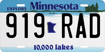 MN license plate 919RAD