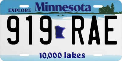 MN license plate 919RAE