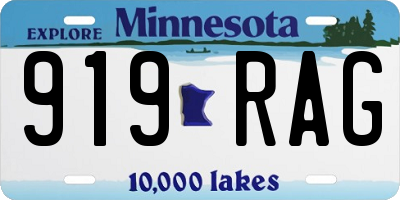 MN license plate 919RAG
