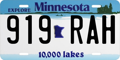 MN license plate 919RAH