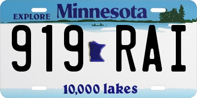 MN license plate 919RAI