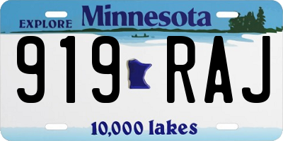 MN license plate 919RAJ