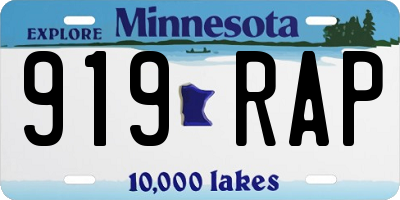 MN license plate 919RAP