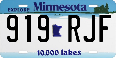 MN license plate 919RJF