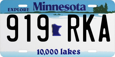 MN license plate 919RKA