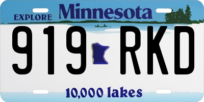 MN license plate 919RKD