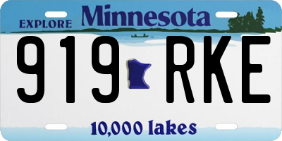 MN license plate 919RKE