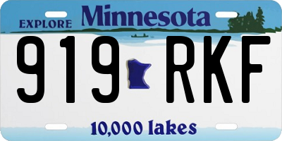 MN license plate 919RKF
