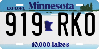 MN license plate 919RKO
