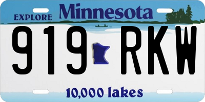 MN license plate 919RKW