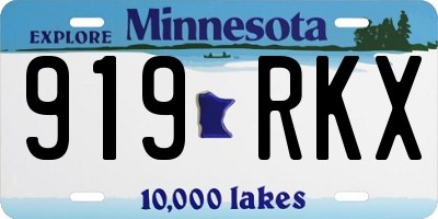 MN license plate 919RKX