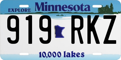 MN license plate 919RKZ