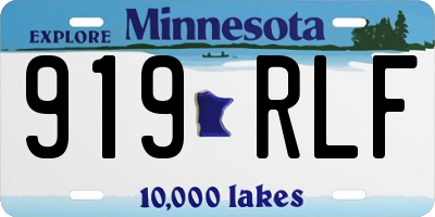 MN license plate 919RLF