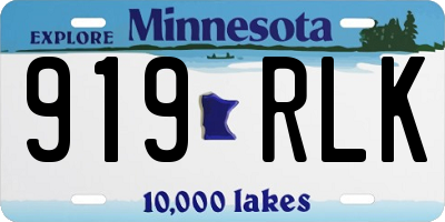 MN license plate 919RLK