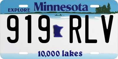 MN license plate 919RLV
