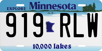 MN license plate 919RLW