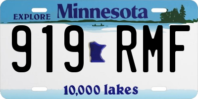 MN license plate 919RMF