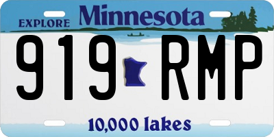 MN license plate 919RMP