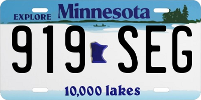 MN license plate 919SEG