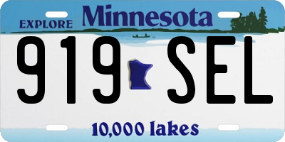 MN license plate 919SEL