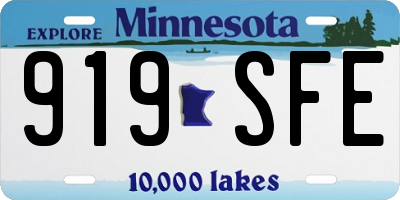 MN license plate 919SFE