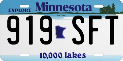 MN license plate 919SFT