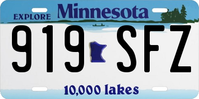 MN license plate 919SFZ